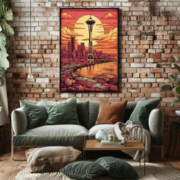 Sunset Over Seattle Poster