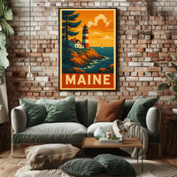 Maine Lighthouse Poster