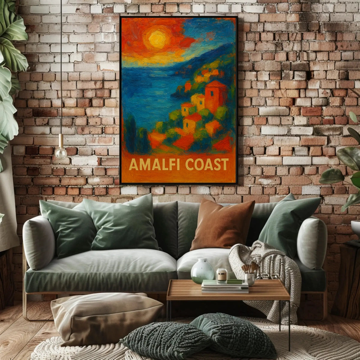 Amalfi Coast Poster Wall Art for Coastal Home Decor