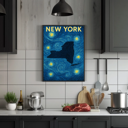 New York Starry Night Poster