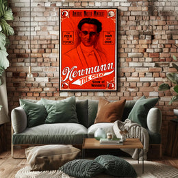 Travel poster featuring mentalist Newmann, an intriguing decoration for art enthusiasts, perfect for adventure seekers.