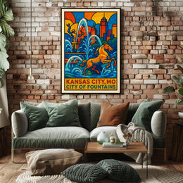 Kansas City City of Fountains Poster