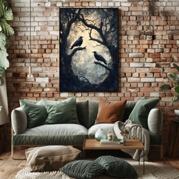 Ravens on Barren Branches Artistic Poster