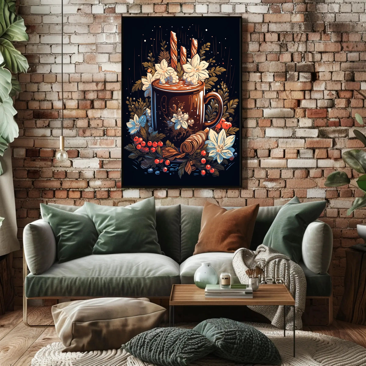 Cozy Holiday Beverage Art Print - Abstract or Artistic Poster