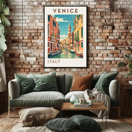 Venice Gondolas and Canals Artwork Travel Poster