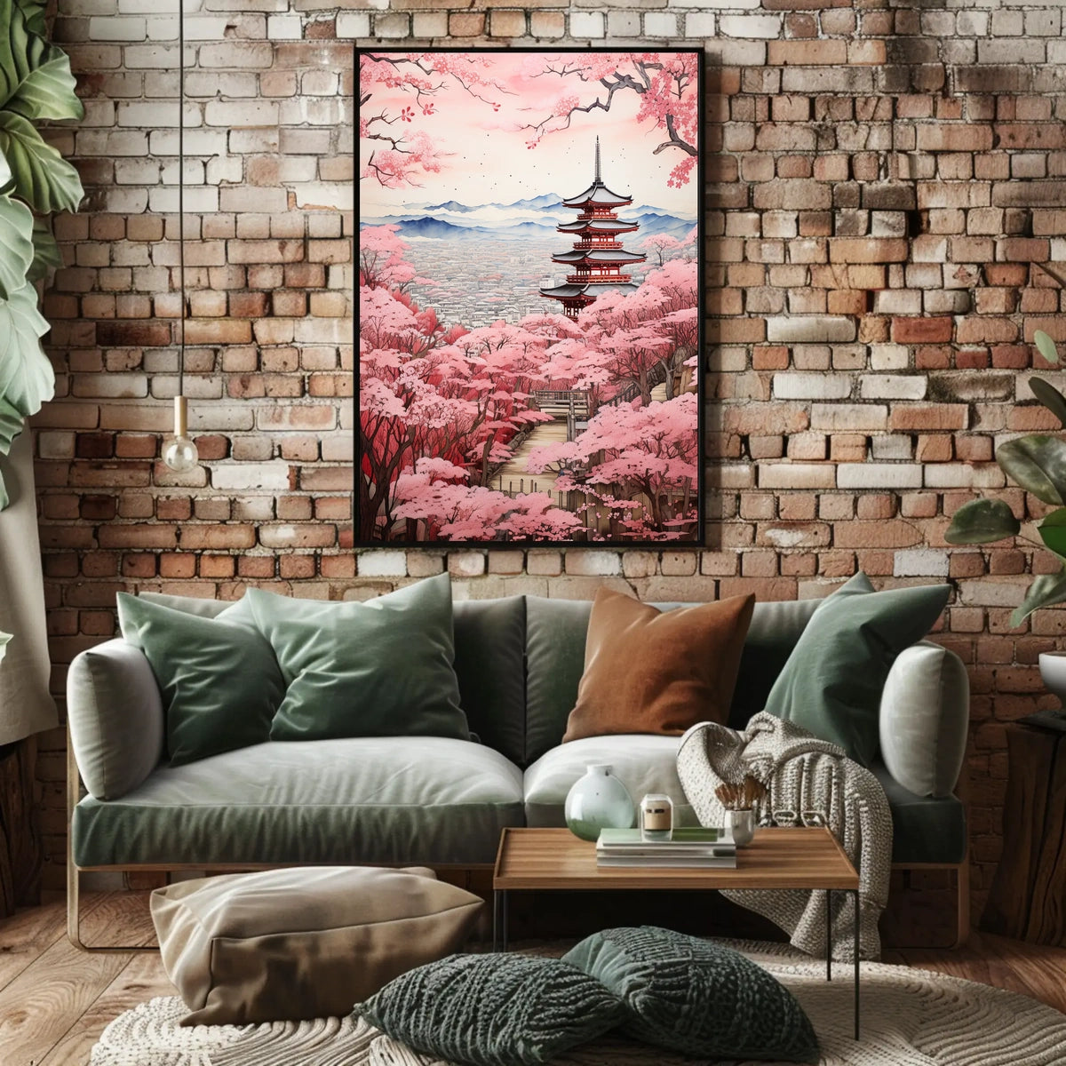 Serene Japanese Landscape with Blossoms Cultural Heritage Poster