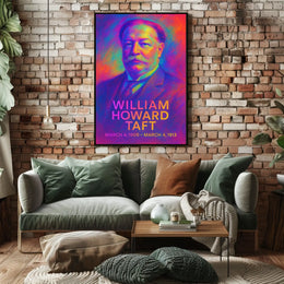 William Howard Taft 27th President of the United States Neon Gradient Overlay Poster