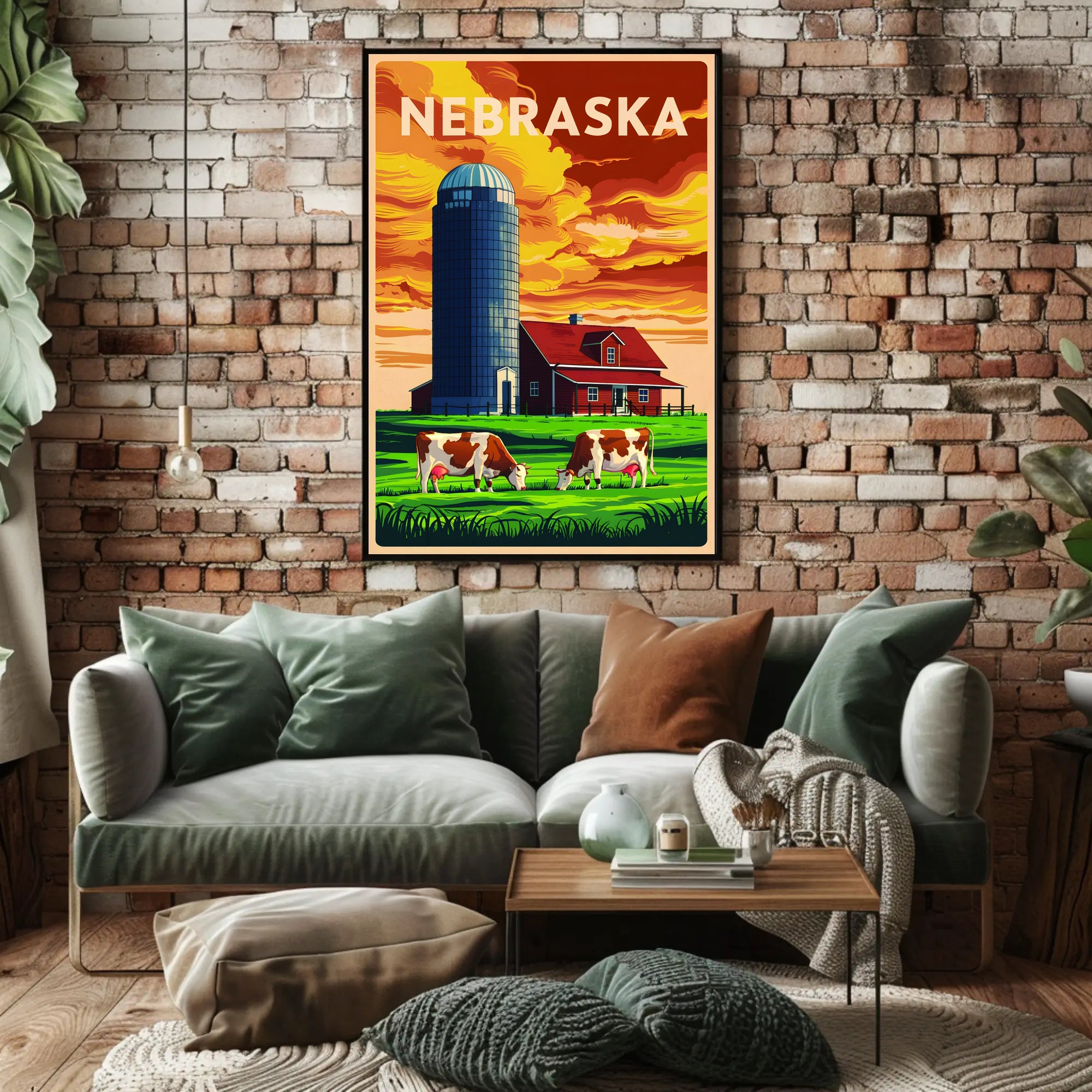 Nebraska Farm Scene Poster