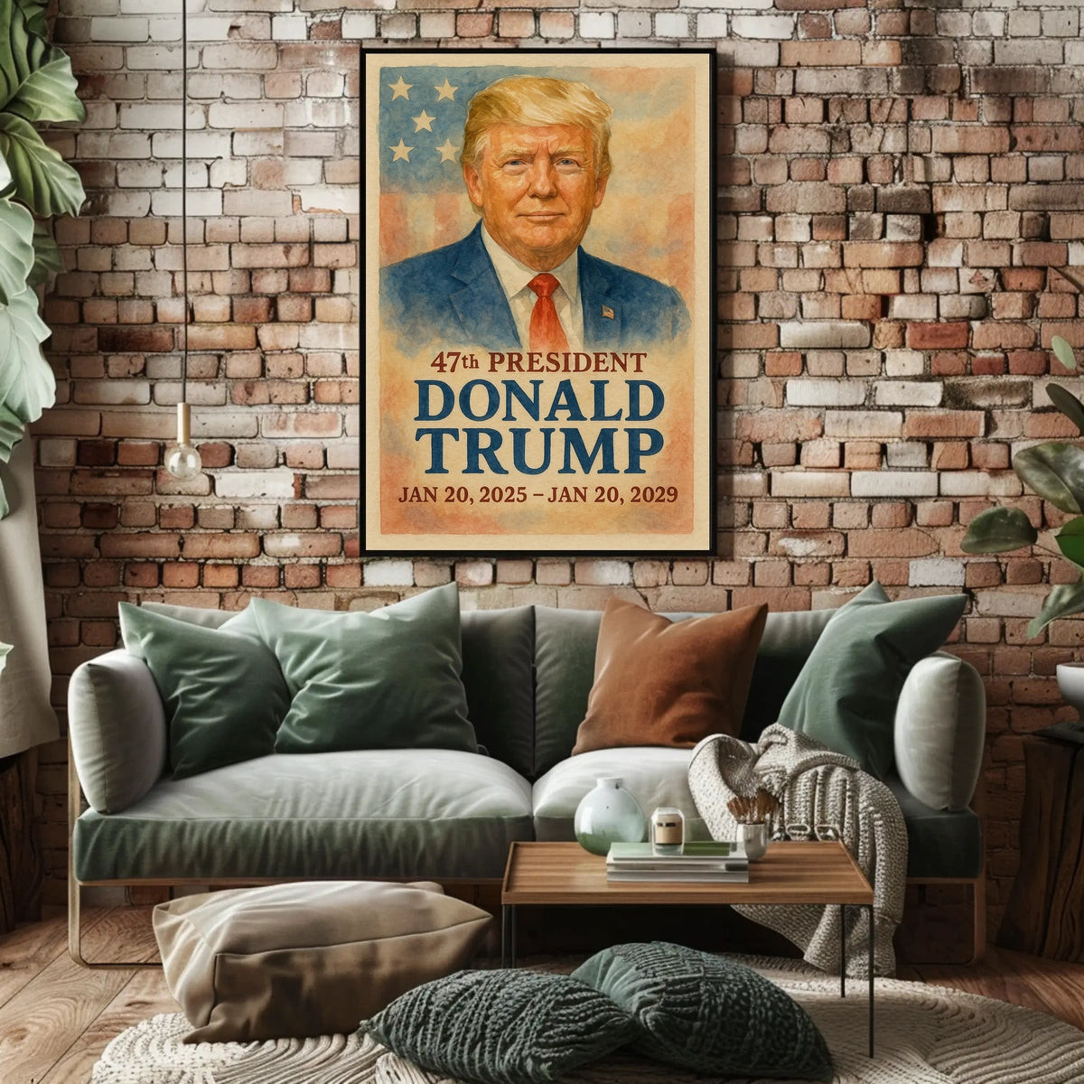 Donald Trump 47th President Scenic Wall Art Print Political Memorabilia Decor Wanderlust Lovers Poster