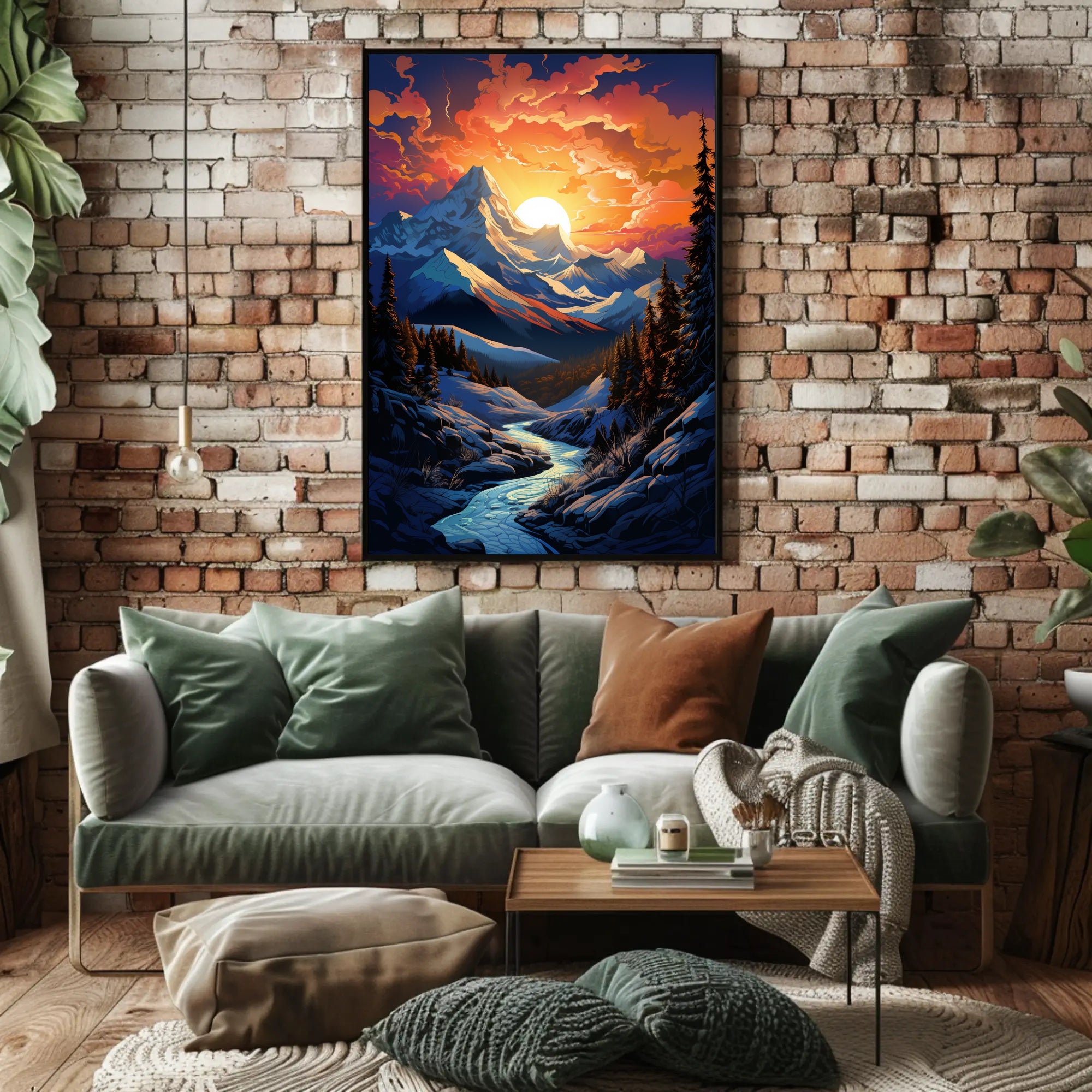 Majestic Mountain Sunset Poster