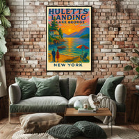 Huletts Landing Sunset Vintage Travel Poster