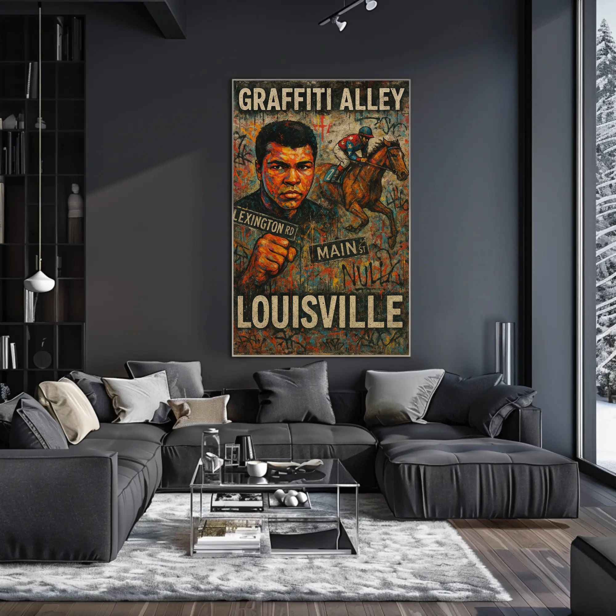 Graffiti Alley: Dynamic Louisville Street Art Sports Poster