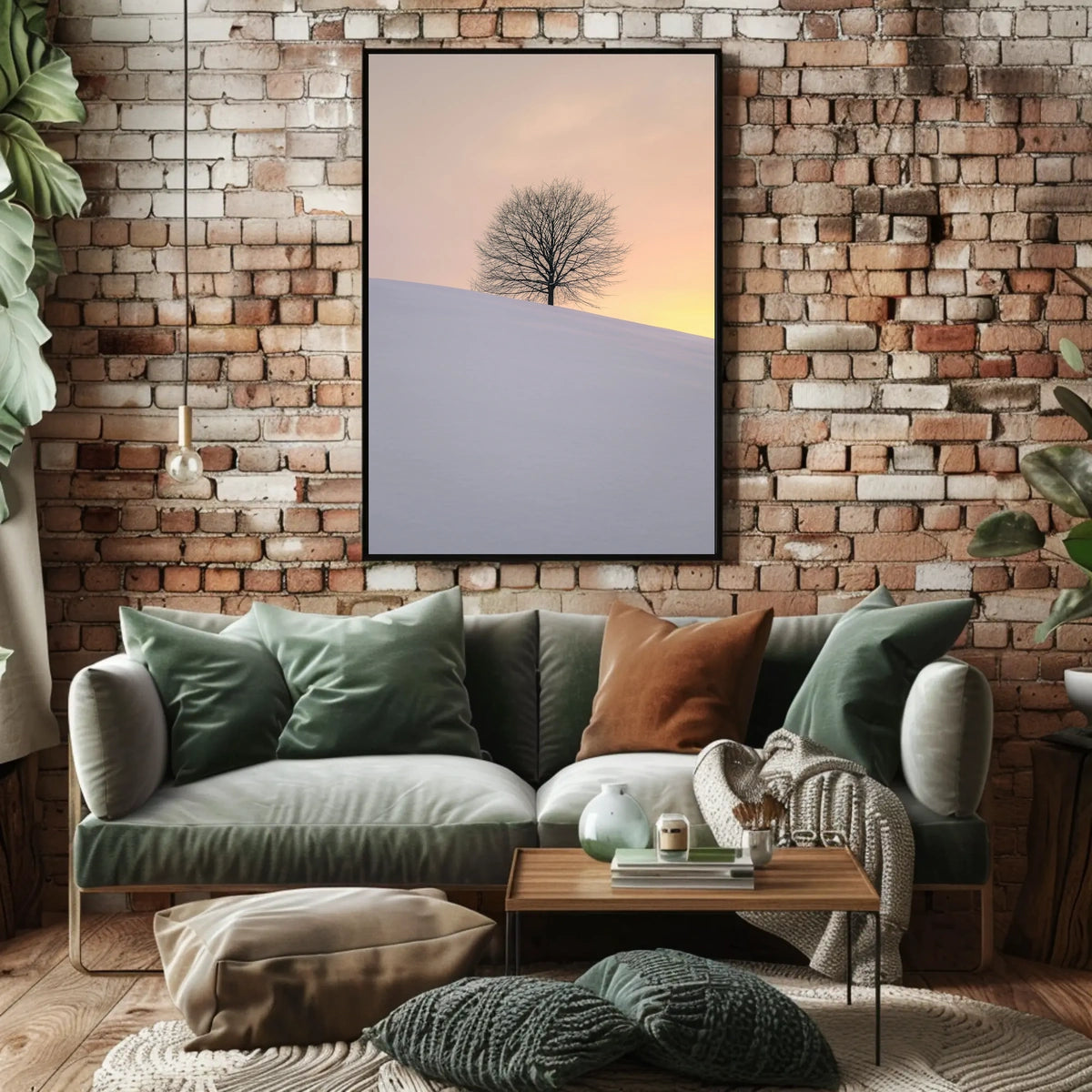 Winter Serenity Minimalist Landscape Art Poster