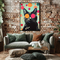 Psychedelic Cat Poster Abstract Wall Art Print