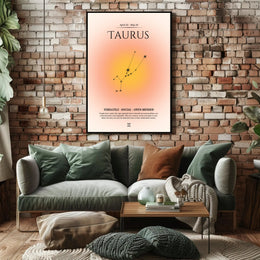 Taurus Constellation Zodiac Sign Poster - Astronomy Poster PosterGoat