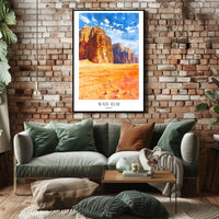 Wadi Rum Adventure in Colorful Travel Poster PosterGoat