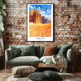Wadi Rum Adventure in Colorful Travel Poster PosterGoat