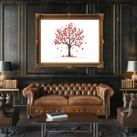 Autumn Serenity Tree Poster: Vibrant Fall Illustration