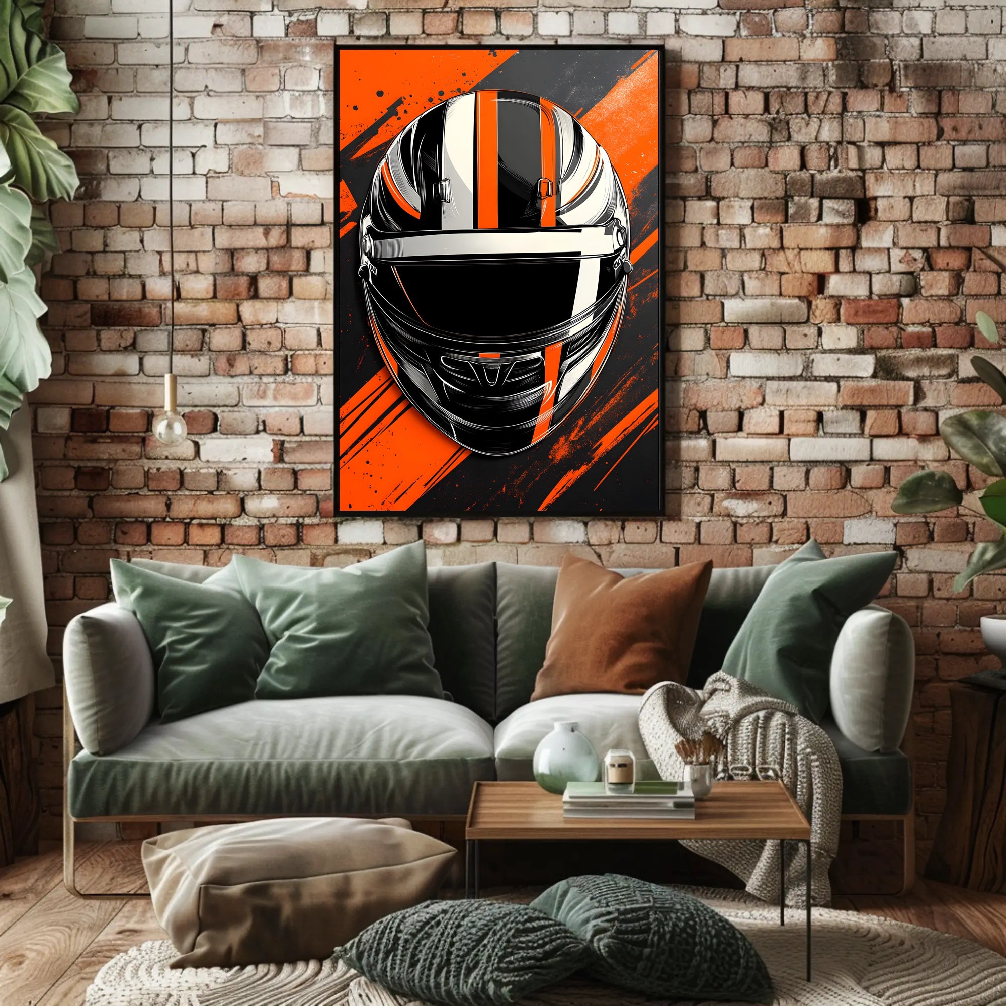 Racing Helmet Dynamic Design Sports Poster