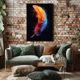 Vibrant Feather Art Poster