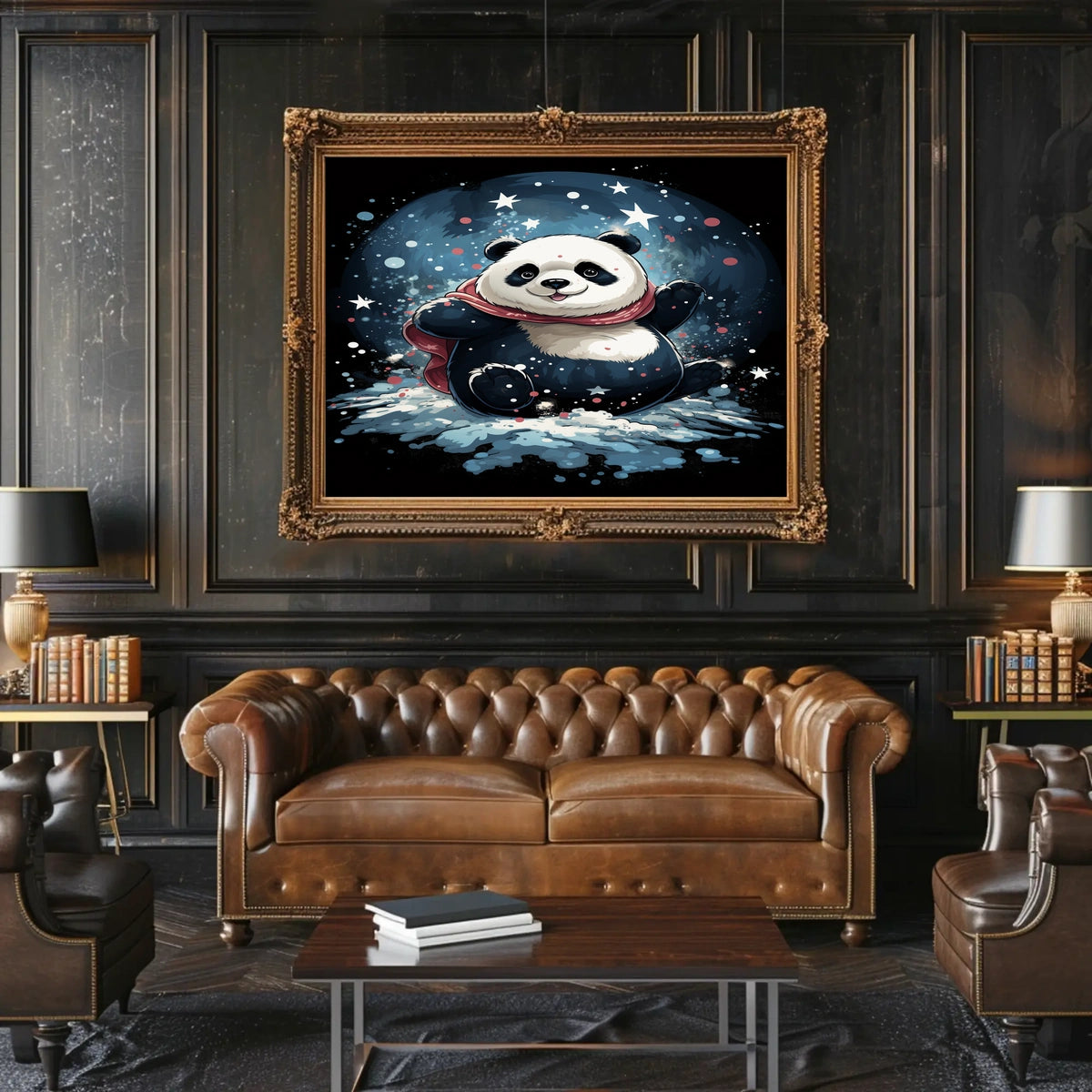 Starry Night Panda Poster
