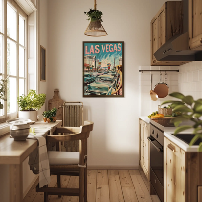 Las Vegas Retro Scene Poster