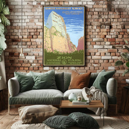 Zion National Park Vintage Ranger Poster Print