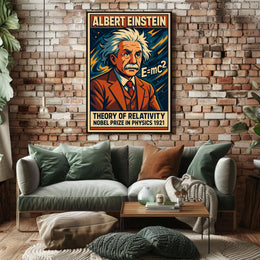Einstein Theory Relativity Science Illustration Poster