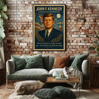John F. Kennedy Vintage Leadership Poster Art