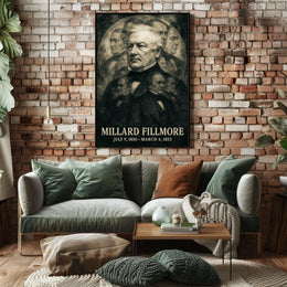 Millard Fillmore 13th President of the United States Double Exposure Poster