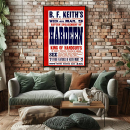 Vaudeville Magic Act Hardeen Historical or Presidential Poster