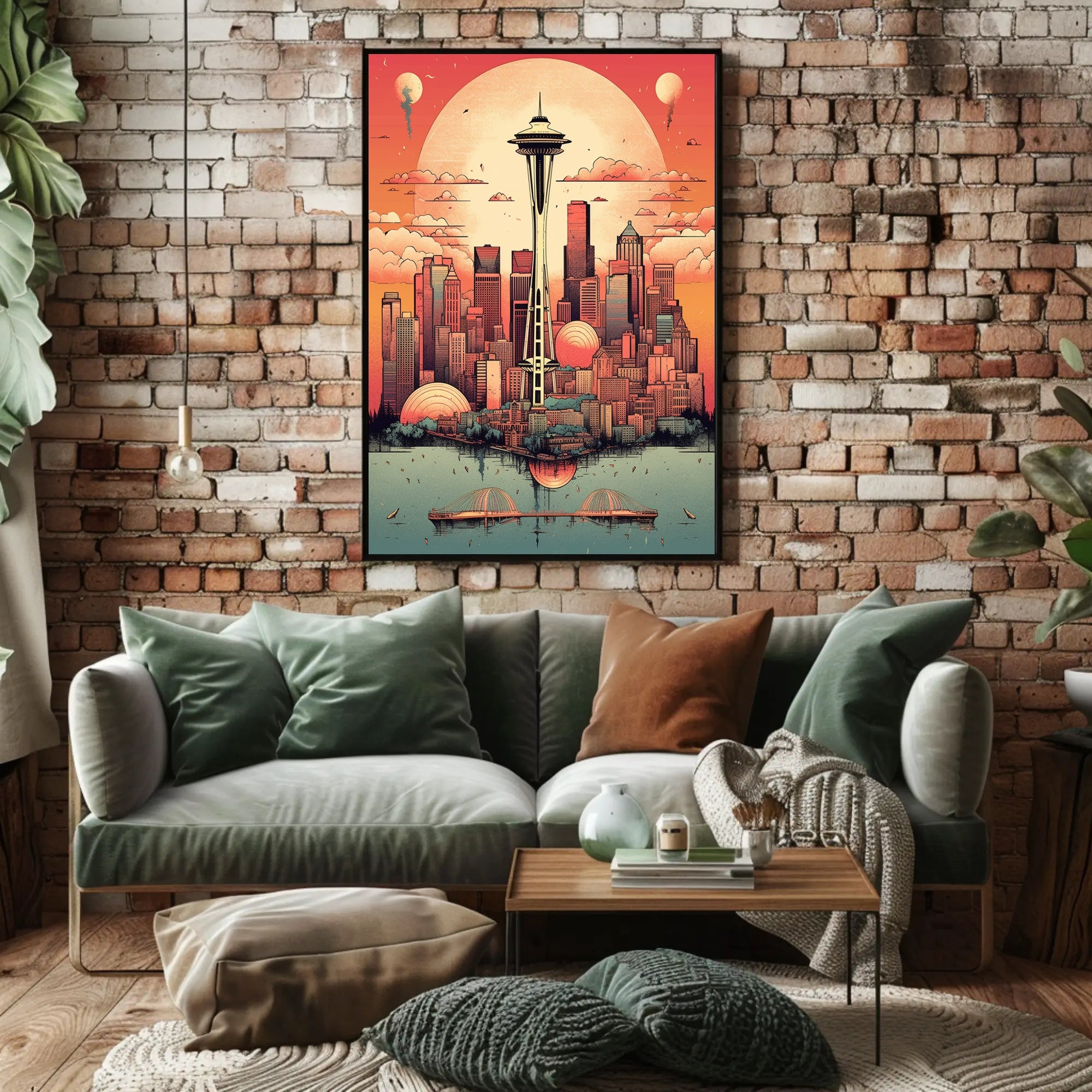 Surreal Seattle Skyline Poster