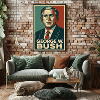 George W Bush Portrait Patriot Photography Realism Poster