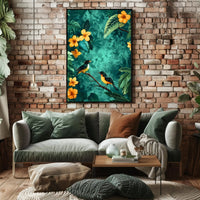 Tropical Birds in Lush Jungle Animal Poster