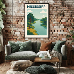 Mississippi River Landscape Poster