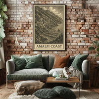 Amalfi Coast Poster Coastal Wall Art for Living Rooms