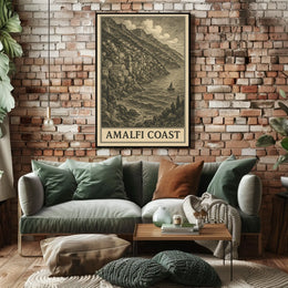 Amalfi Coast Poster Coastal Wall Art for Living Rooms