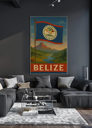 Belize Retro Travel Art Poster
