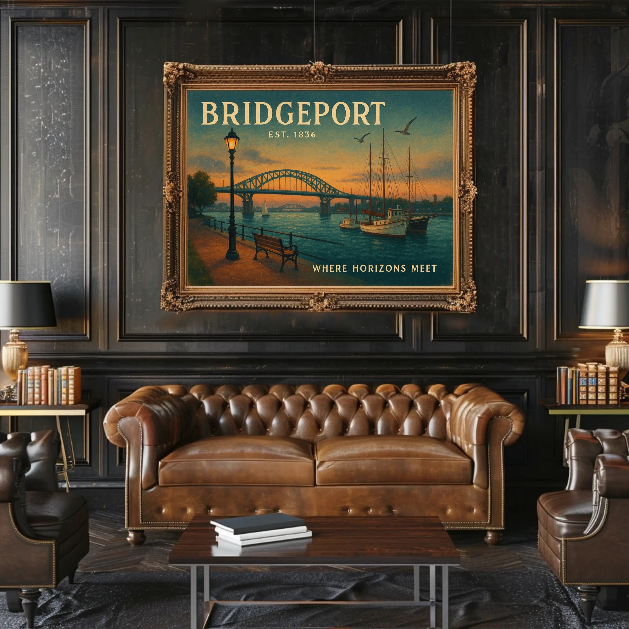 Bridgeport Travel Poster Where Horizons Meet