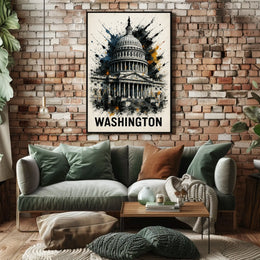 Washington Capitol Art Poster