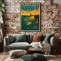 Puerto Rico Jewel of the Caribbean Travel Poster