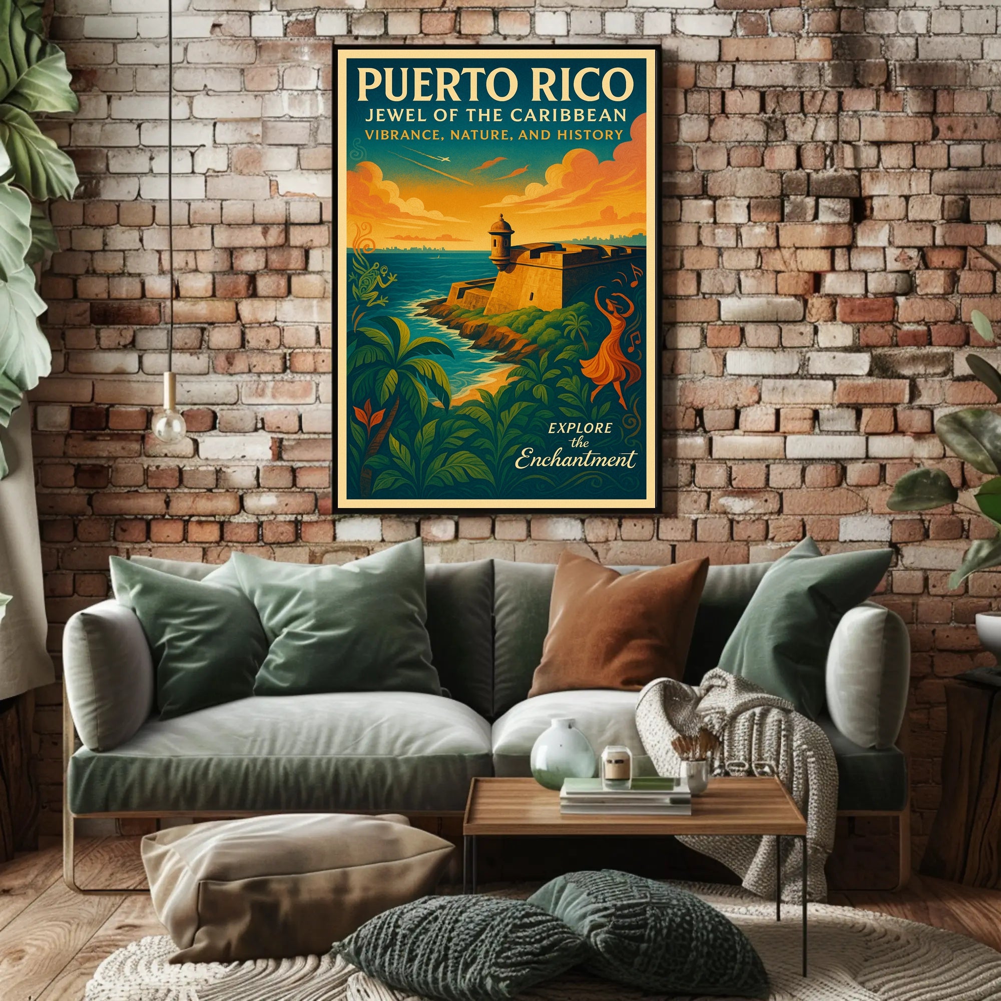 Puerto Rico Jewel of the Caribbean Travel Poster