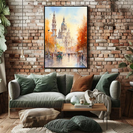 Grand Historic European Building in Urban Live Scene Poster