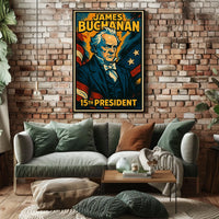 James Buchanan 15th President Poster Historical Wall Art