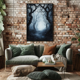 Mysterious and Eerie Forest Scene Artistic Poster