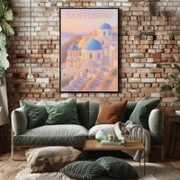 Santorini Sunset Pastel Impressionist Romantic Poster