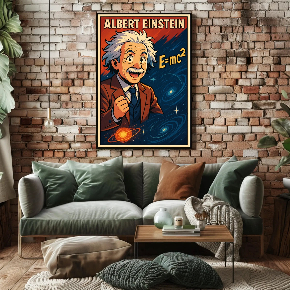 Albert Einstein Vintage Theoretical Portrait Poster
