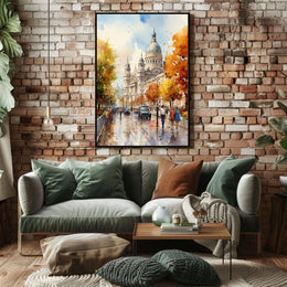 European Cityscape Architecture Travel Poster