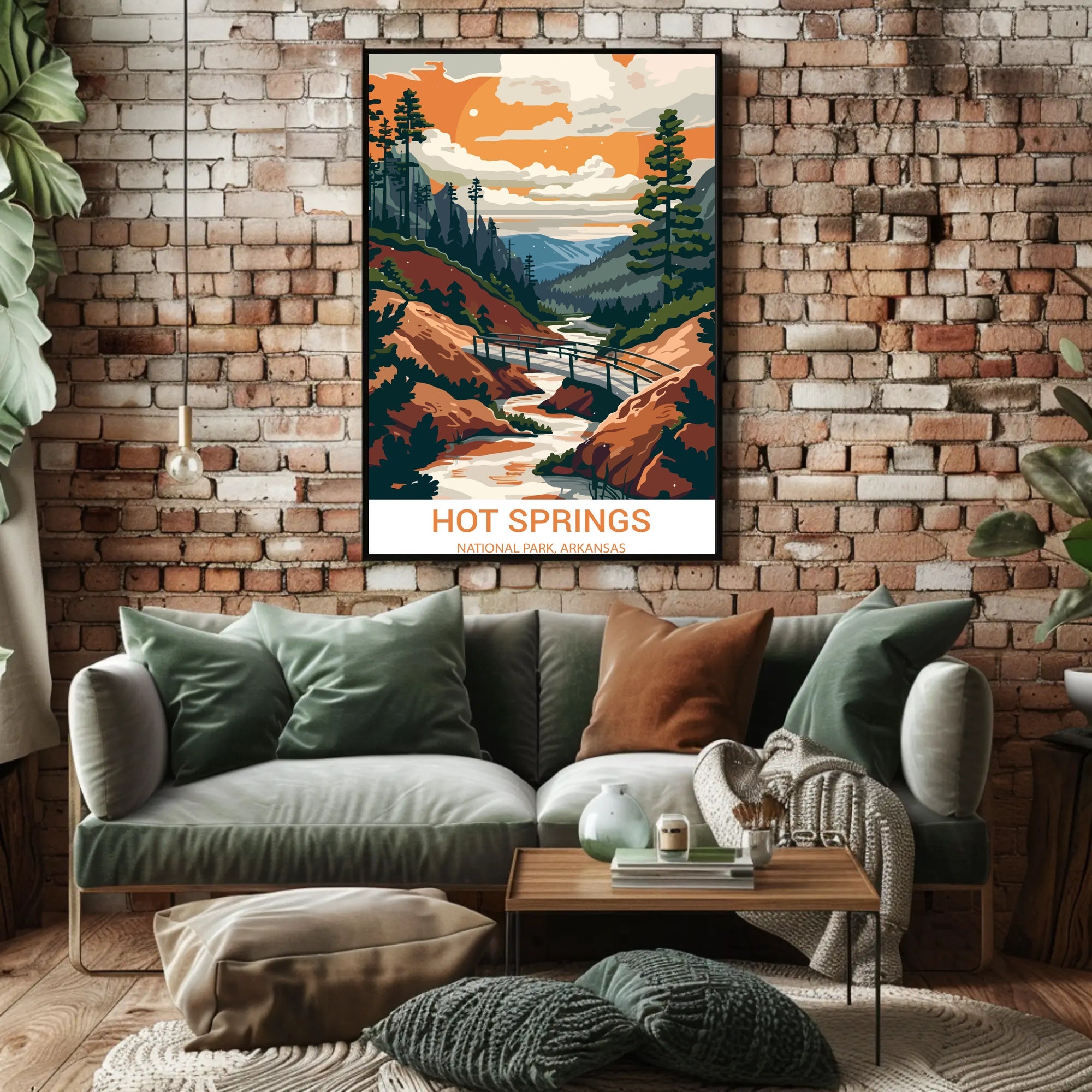 Hot Springs National Park Vintage Travel Poster