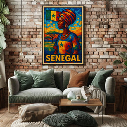Senegal Mosaic Art Poster